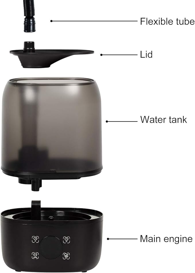 REPTI ZOO 4L Reptile Fogger Mister Tank, Terrariums Digital Tank Timing Humidifier Smart Touch Screen Adjustable Fogger for Reptiles Amphibians Herps - Image 4