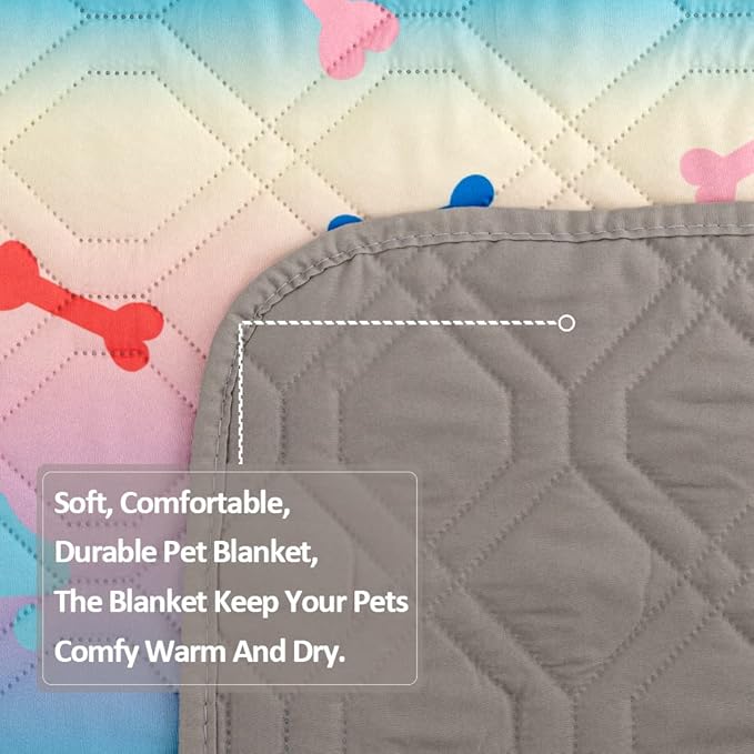 Waterproof Dog Bed Covers for Couch Protection Dog Pet Blanket Furniture Protector (52"x82",Colourful+Grey) - Image 5