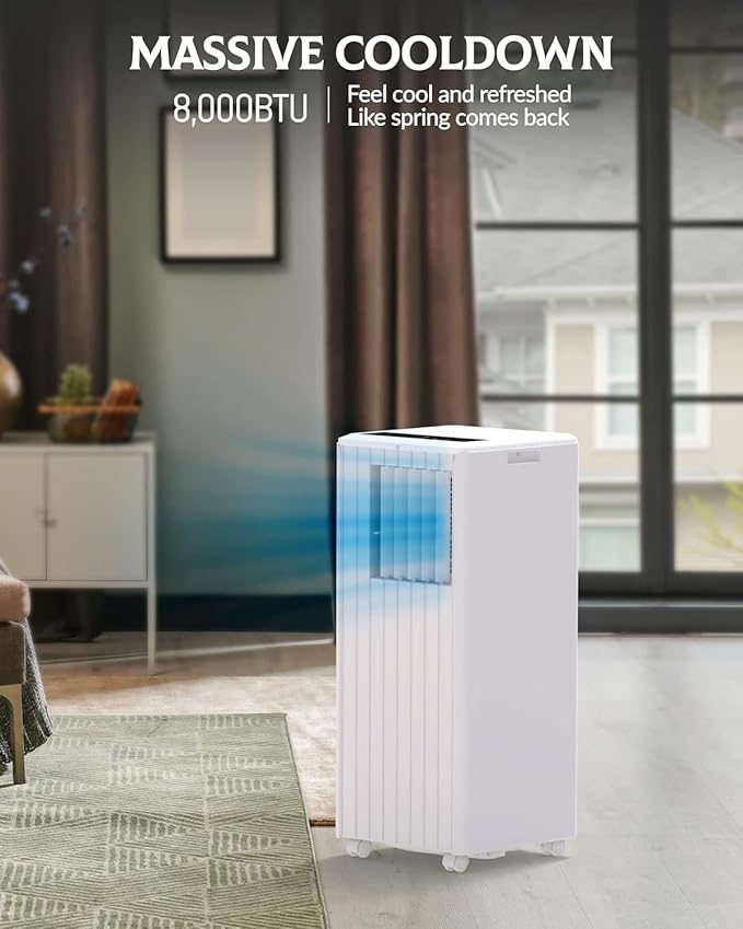 GAOMON 8000 btu Portable Air Conditioners Windowless for Bedrooms,3-In-1 Portable AC Unit for Room with 24h Timer & Remote Control,Drainage-free,Dehumidifier,Sleep Mode,Fan - Image 4