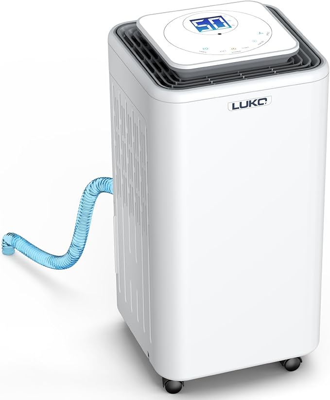 LUKO 2000 Sq. Ft Dehumidifiers for Large Room and Basements, 30 Pints Dehumidifier with Drain Hose, Auto or Manual Drainage, 0.528 Gallon Water Tank, Auto Defrost, Dry Clothes Function, 24H Timer by LUKO