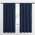 NICETOWN Bedroom Curtains Blackout Draperies - All Season Thermal Insulated Solid Rod Pocket Top Blackout Curtains/Drapes for Kid's Room (Navy, 1 Pair, 42 x 63 Inch) by NICETOWN