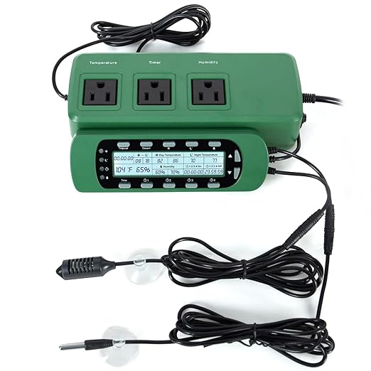 REPTI ZOO Reptile Digital Thermometer Hygrometer Controller for Tank Terrarium - Waterproof Reptile Timer with Thermostat Controller Lighting Timer by REPTIZOO