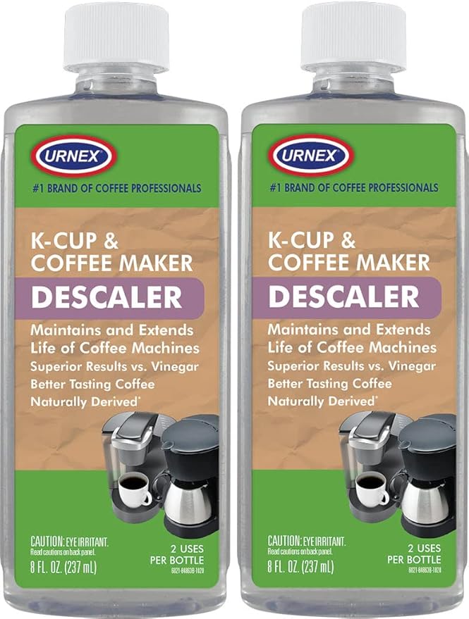 The Professional Barista's Choice - Urnex Keurig Compatible Coffee Maker Universal Descaling Solution (2 Pack, 2 Uses Per Bottle) by Urnex