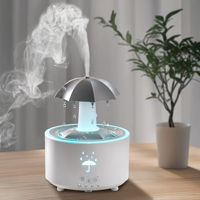 Essential Oil Diffuser for Home, Bedroom Humidifiers, Air Scent Aroma Aromatherapy Ultrasonic Humidifier Machine Timer Small Mini difusor de Aromas para casa Living Room Office Decor Gifts Raindrop by Znvyxhom