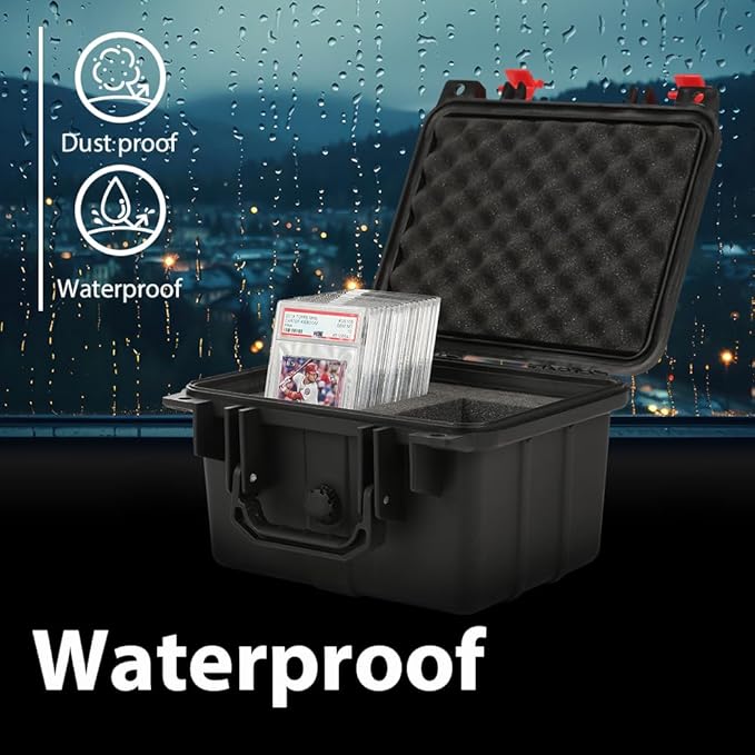 G-PLUS Graded Card Storage Box Fit BGS PSA SGC FGS Weatherproof Graded Sports Trading Cards Box(Small, Orange & Black) - Image 3