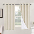H.VERSAILTEX 100% Blackout Curtains for Bedroom Thermal Insulated Linen Textured Curtains Heat and Full Light Blocking Drapes Living Room Curtains 2 Panel Sets, Bleached Sand, 52x63 Inch by HVERSAILTEX