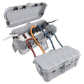 Flemoon [2 Pack] Outdoor Electrical Box Waterproof, Medium Weatherproof Electrical Box (11.5x5.2x4 inch) w/6 Cable Entry Ports, Extension Cord Cover for Power Strip, Plug, Holiday Light, Light Grey by FLEMOON
