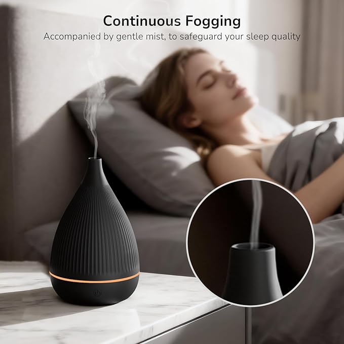 Ultrasonic Essential Oil Diffuser, Home Fragrance Aroma Diffuser with Auto Shut-Off, Color Change Night Light & Ultra-Quiet Operation, BPA-Free Portable Aromatherapy Humidifier for Home (Black) - Image 4