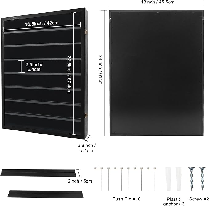 18*24 Large Black Shadow Box Frame with Removable Shelves,Shadow Boxes Display Cases for Small collectables，Deep Memory Box Display Case Trinket Shelf for Collection，Coins，Miniatures Figures - Image 7