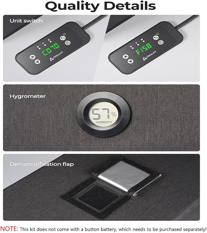 Creality Multi-Kilo Filament Dryer，Fireproof and Moisture-Proof Detachable Heating Module Maximum Temperature 70℃, Compatible with 1kg/2kg/3kg/5kg Filaments - Image 9