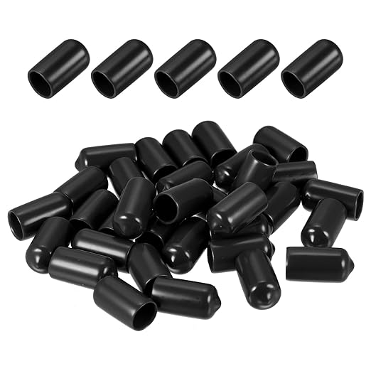 DMiotech 100 Pack 10mm ID Black Screw Thread Protectors Rubber End Caps Bolt Covers for Screw Bolt Furniture Pipe by DMiotech