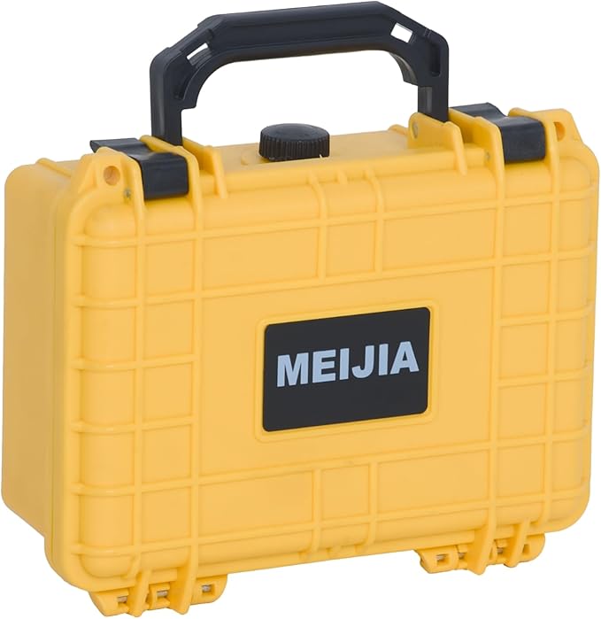 MEIJIA IP67 waterproof hard compact case,Customizable Fit Foam,8.12”x6.56”x 3.56”,Fit Use of Drones, Cameras,Equipments,lens (Yellow) - Image 6