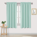 DWCN Blackout Curtains Thermal Insulated, Energy Saving & Noise Reducing Bedroom and Living Room Curtains, Mint Green, W 52x L 63 Inch, Set of 2 Rod Pocket Curtain Panels by DWCN
