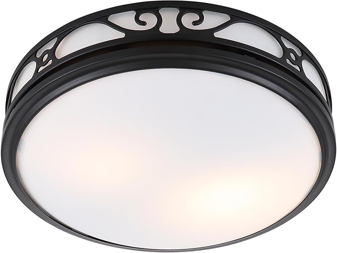 Good Housekeeping Roman (83007) Decorative 110 CFM 3.0 Sones Bathroom Ventilation Exhaust Fan with Light & Night-Light (Matte Black) by GoodHousekeeping