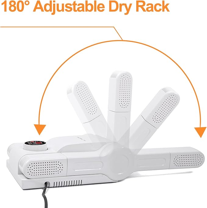 FORLIM [Upgraded Temperature Control] Shoe & Boot Dryer for Work Boots with 24-Hour Delay Timer, Portable Glove Dryer, Boot Warmer, Automatic Shut-Off Timer, Folding Design, Smart Panel, White - Image 5