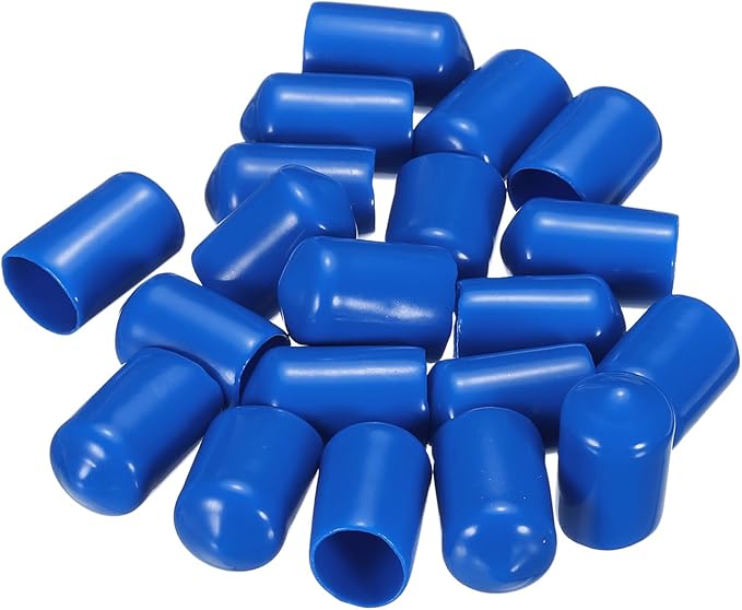 uxcell 20pcs Rubber End Caps 13mm ID Vinyl PVC Round Tube Bolt Cap Cover Screw Thread Protectors Blue - Image 4