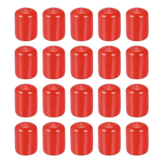 DMiotech 20 Pack 3/4" ID Red Screw Thread Protectors Rubber End Caps Bolt Covers for Screw Bolt Furniture Pipe by DMiotech
