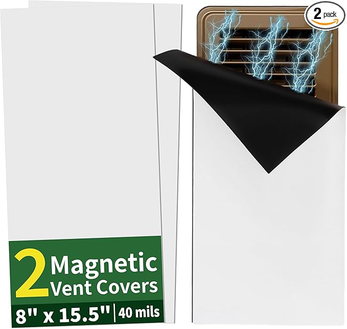 FINDMAG High Strength Magnetic Vent Cover, 8" x 15.5" Strong Vent Covers for Home Ceiling and Wall Registers, Wall Vents Covers with Advanced Soundproof Design for HVAC Systems, and RV Use, 2 Pack by FINDMAG