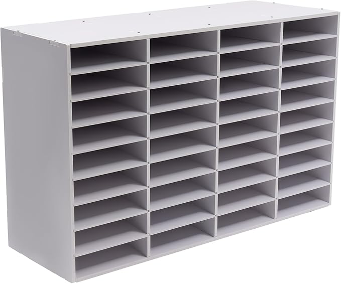 Literature Organizers 24/36Slots Mail Sorter Compartment Files Rack File Cabinet Mail Organizer Office Mailbox Storage Files Manuals Books for Office Company (BGQHQN2MWDFKH - 36 Slots - White) - Image 3