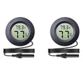 Veanic 2-Pack Mini Digital Round Hygrometer Thermometer Gauge with Probe Indoor Outdoor LCD Display Temperature Humidity Meter for Incubator Reptile Plant Terrarium Guitar Case by BuynowonVeanic