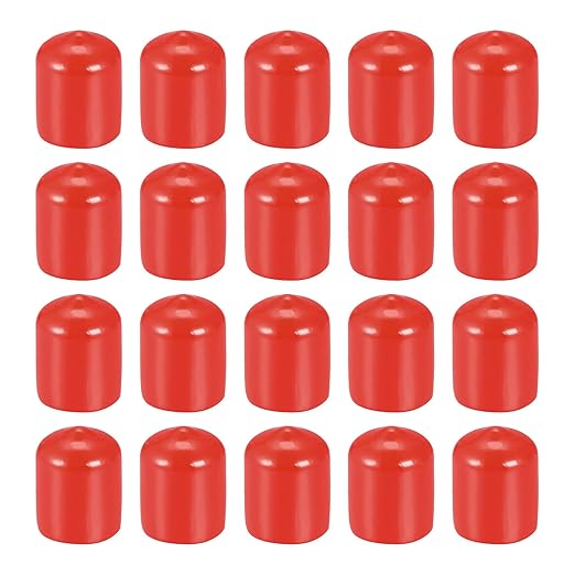 DMiotech 20 Pack 5/8" ID Red Screw Thread Protectors Rubber End Caps Bolt Covers for Screw Bolt Furniture Pipe by DMiotech