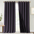 NICETOWN Full Shading Curtains for Windows, Greyish Purple, Pack of 2, 62 inches W x 95 inches L, Super Heavy-Duty Black Lined Blackout Curtains for Bedroom, Privacy Assured Window Treatment by NICETOWN