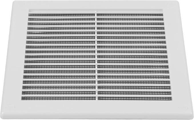 2-Pack 8" x 8" (Outer Size) Square Air Vent Cover – White Plastic Vent Deflector - Screen Mesh, Surface Mount Wall Ceiling – Cold Air Return Soffit Air Vent Cover - Register Indoor Outdoor - Image 8