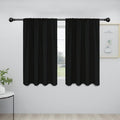 Easy-Going Rod Pocket Blackout Curtains for Bedroom, Room Darkening Window Curtains for Living Room, Thermal Insulated Noise Reduction Solid Window Drapes, 2 Panels(34x45 in,Black) by Easy-Going