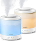Homvana Small Humidifiers for Bedroom - 2 Packs 1.5L Cool Mist Top Fill Humidifier for Baby Nursery, Essential Oil Diffuser, 3 in 1 for Home Plants Offices and Grow Tents, 7 Color Lights, Ultrasonic by Homvana
