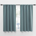 NICETOWN Greyish Blue Blackout Curtains Panels for Window, Thermal Insulated Rod Pocket Blackout Drapes/Draperies for Living Room (2 Panels, W42 x L48 inches) by NICETOWN