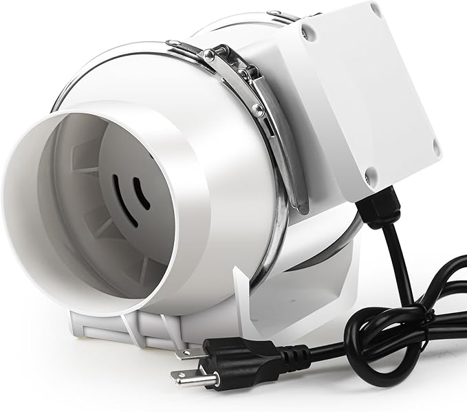 Duct Fan, 6 Inch Inline Fan 390 CFM Duct Fans, Inline Ventilation Exhaust for Basement, Bathroom, Kitchen, Grow Tent, Hydroponics, Offices, Restaurant, Factory or Warehouse by Gaciban