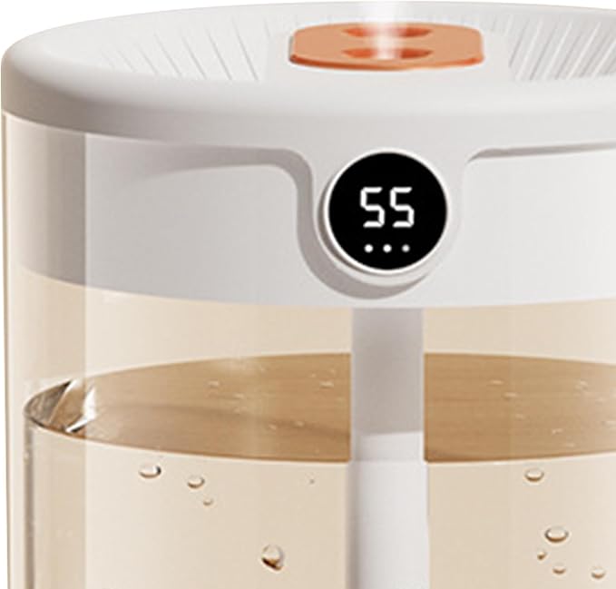 2L Humidifier, Double Nozzle Humidifier, Top Fill Cool Mist Humidifier, USB Humidifier with LCD Humidity Display, Large Capacity Fragrance Oil Diffuser for Home Bedroom[White] - Image 9