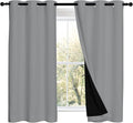 NICETOWN Silver Grey 100% Blackout Curtains 54 inches Long, Thermal Insulated Full Blackout 2-Layer Lined Drapes, Noise Cancellation Window Draperies for Dining Room (2 Panels, 42-inch W) by NICETOWN