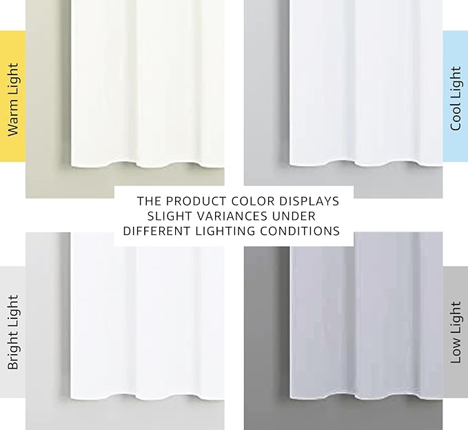 NICETOWN White Window Curtain Panels - 50% Light Blocking Curtains for Bedroom & Dining Room Window (Set of 2, 42 inches x 63 inches) - Image 3