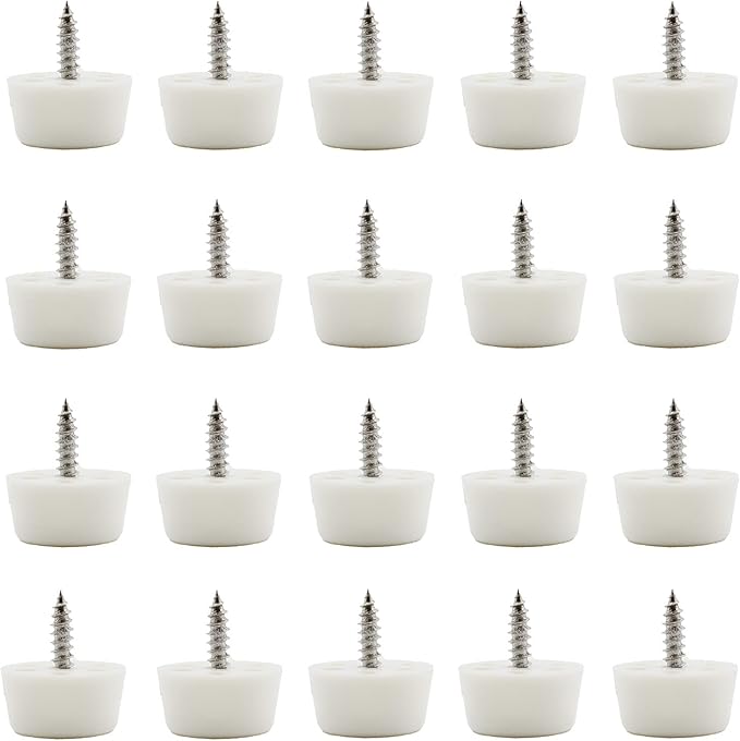 20PCS Round Furniture Pads,TTZEZE Heavy Duty Nail-on ABS Plastic Pad for Wood Furniture and Hard Floor Surfaces Chair Cabinet Table Sofa Couch Stool Leg Feet Floor Protectors Slide Smoothly (White) - Image 7
