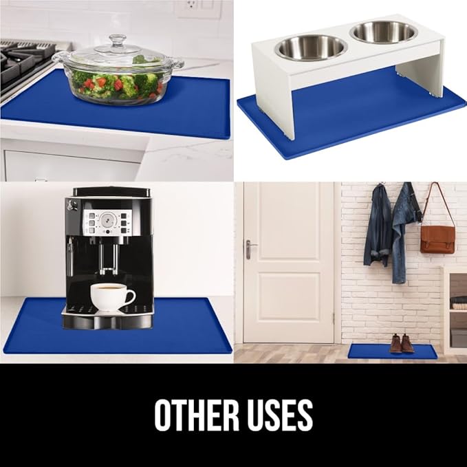 GORILLA GRIP Waterproof Silicone Under Sink Mat with Raised Lip for Kitchen and Bathroom, 28 x 22 in, Cabinet Shelf Liner Stay in Place Mats Dishwasher Safe Drawer Liner, Organizer Tray, Blue - Image 7