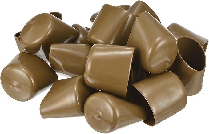 uxcell 20pcs Rubber End Caps 38mm(1 1/2") ID Vinyl PVC Round Tube Bolt Cap Cover Screw Thread Protectors Light Brown - Image 4
