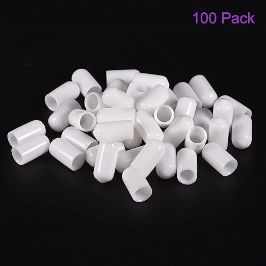 DMiotech 100 Pack 7mm ID White Screw Thread Protectors Rubber End Caps Bolt Covers for Screw Bolt Furniture Pipe - Image 6