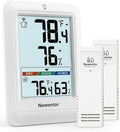 Newentor Indoor Outdoor Thermometer Wireless, Weather Stations Wireless Indoor Outdoor, Outdoor Thermometers for Patio House, Outside Inside Thermometers with Comfort Indicator, White with 2 Sensors by Newentor