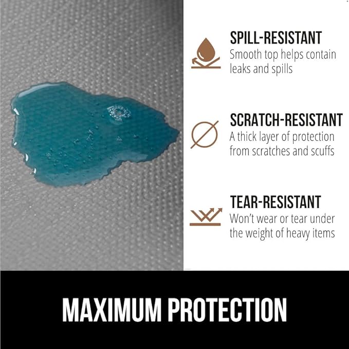 GORILLA GRIP DripGuard Shelf Liner, Non-Adhesive Drawer and Kitchen Cabinet Protector, Strong Grip Slip Resistant Underside, Smooth Surface Liners for Cabinets, Bathrooms, Closets, 17.5x240 Inch, Gray - Image 4