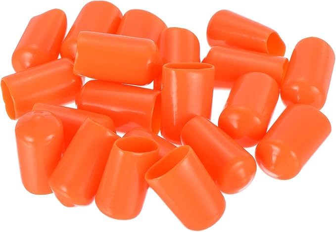 uxcell 20pcs Rubber End Caps 12mm(1/2 inch) ID Vinyl Round Tube Bolt Cap Cover Screw Thread Protectors Orange - Image 4