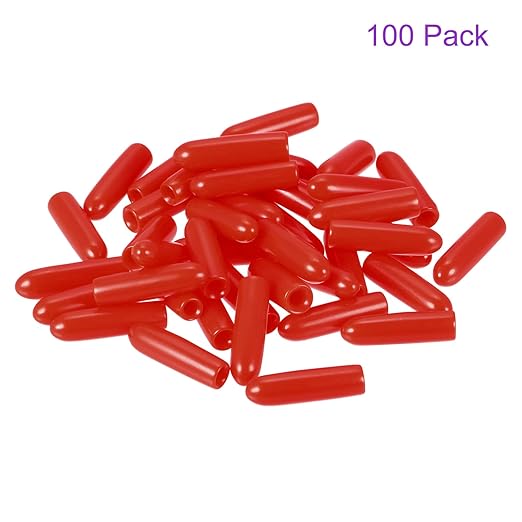 DMiotech 100 Pack 2mm ID Red Screw Thread Protectors Rubber End Caps Bolt Covers for Screw Bolt Furniture Pipe - Image 6