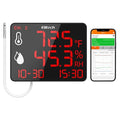 Elitech Bluetooth Hygrometer Thermometer Reusable Temperature Recorder Data Logger Temperature Humidity with Large Screen Data Storage Export, DR-230-THE with External Temperature and Humidity Sensor by Elitech