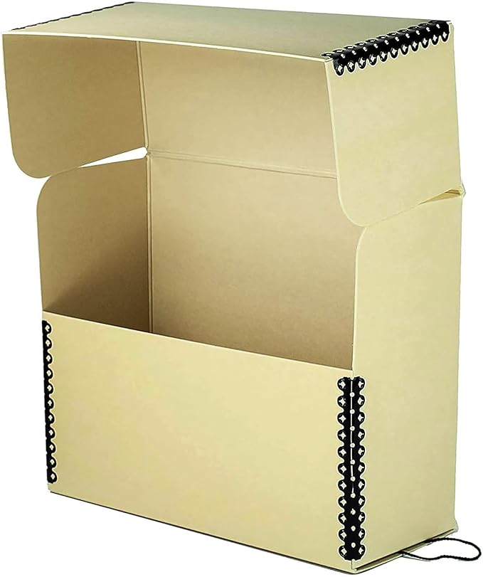 Lineco Archival Document Storage Box with Metal Edge, Acid-Free Tan Boxboard, Organize and Store Files, Prints, Photos, Letter-Sized Case 12.5" x 10.5" x 5" Wide - Image 3