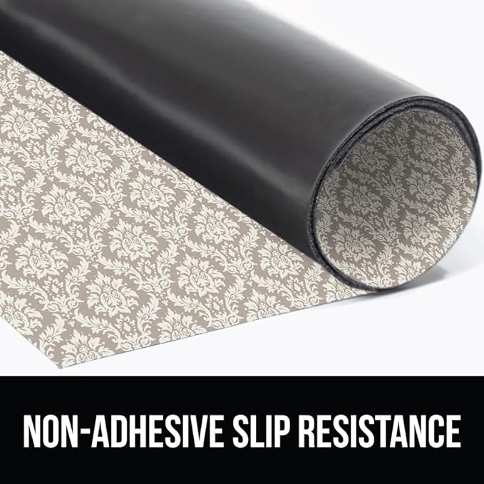 GORILLA GRIP LeakGuard Non-Adhesive Under Sink Mat for Kitchen Cabinet, 24x50, Waterproof Quick Dry Shelf Liner, Durable Absorbent Felt Mats for Bathroom Sinks, Cabinets, Dresser, Damask Taupe Cream - Image 4