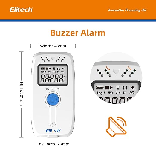 Elitech PDF USB Digital Temperature Humidity Data Logger Reuseable Recorder DDL 64000 Points High Accuracy, Shadow Data, Built-in Buzzer, Auto PDF CSV Report, Windows/MacOS Software, RC-4H Pro - Image 4