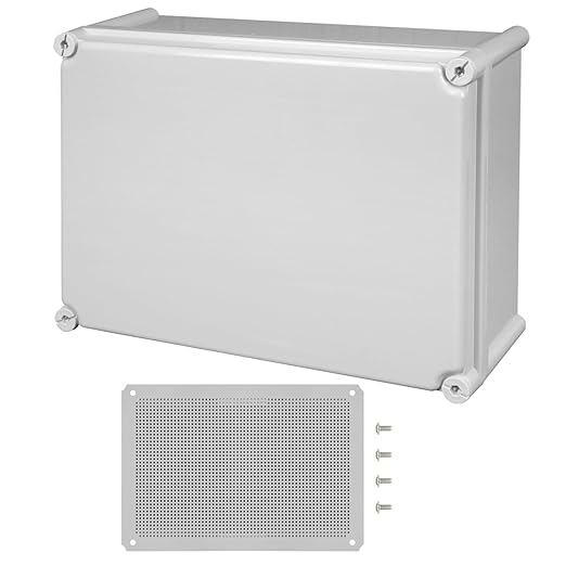 Junction Box，15"x 11"x 5.1" Outdoor Electrical Box with Mounting Plate, IP67 Dustproof Waterproof ABS Plastic Project Box, DIY Electrical Enclosure Gray (380x 280x 130 mm) - Image 7