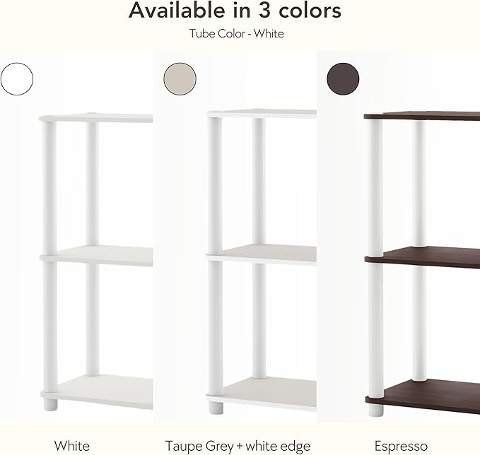 Homes: Inside + Out Apexa Modern 4-Tier Wide Shelving Units, Collectibles Display Shelves, Easy Assembly Standing Shelf, Home Storage Organizer for Living Room, Bedroom, Office, Espresso - Image 4