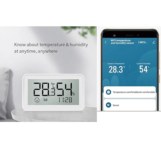 Wengart Zigbee Temperature Humidity Sensor with LCD Display, Indoor Thermometer Hygrometer for Home Assistant, Alexa (Hub Required), Remote Monitoring for Guitar Case, Humidor & Greenhouse, SZT04E_Z - Image 2