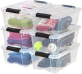 IRIS USA 13 QT Plastic Storage Box with Lid and Latches - 6 Pack - BPA-Free, See-Through Organizing Solution, Durable Nestable Stackable Containers, Secure Pull Handle - Clear by IRISUSA